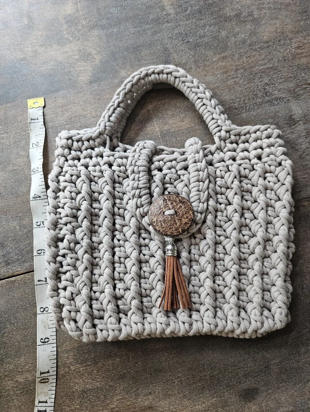 NEW Beige Adorable crochet macrame handbag Beach bag